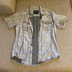 Gray Button-Down, Size Medium